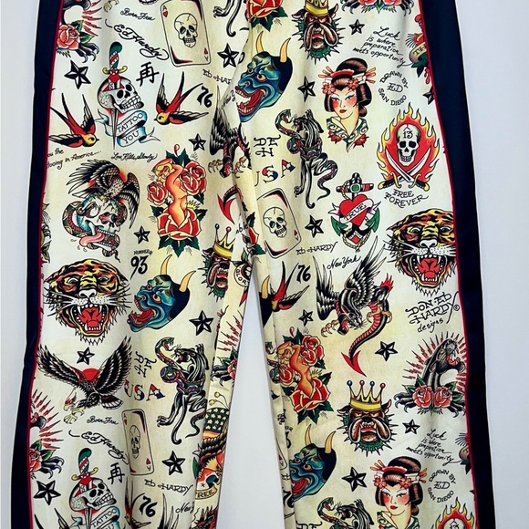 NWT Ed Hardy Y2K Womens Wearable Tattoo Art Track Pants Tiger Panther Skull Sz M - Picture 5 of 10
